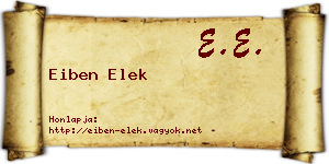 Eiben Elek névjegykártya